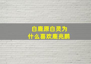 白鹿原白灵为什么喜欢鹿兆鹏