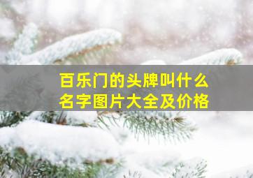 百乐门的头牌叫什么名字图片大全及价格