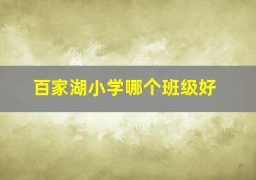 百家湖小学哪个班级好