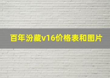 百年汾藏v16价格表和图片