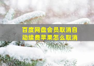 百度网盘会员取消自动续费苹果怎么取消