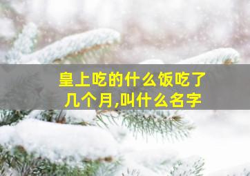 皇上吃的什么饭吃了几个月,叫什么名字