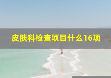 皮肤科检查项目什么16项