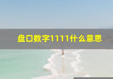 盘口数字1111什么意思