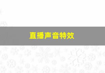 直播声音特效