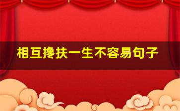 相互搀扶一生不容易句子