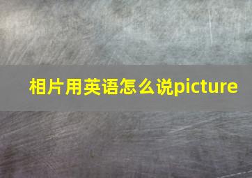 相片用英语怎么说picture