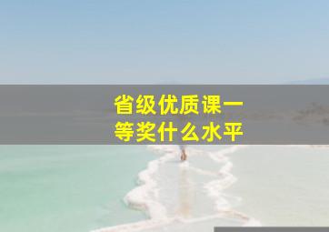 省级优质课一等奖什么水平