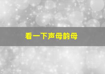 看一下声母韵母