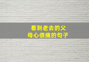 看到老去的父母心很痛的句子