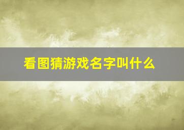 看图猜游戏名字叫什么