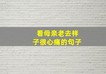 看母亲老去样子很心痛的句子