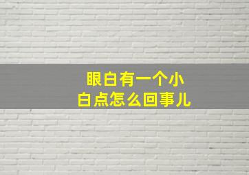 眼白有一个小白点怎么回事儿