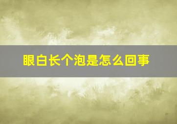 眼白长个泡是怎么回事