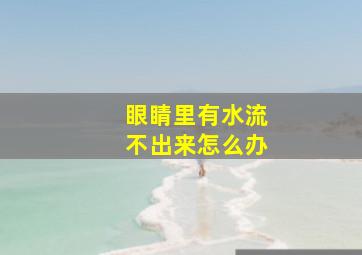 眼睛里有水流不出来怎么办