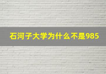 石河子大学为什么不是985