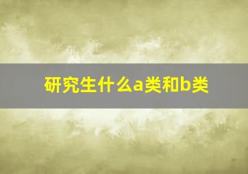 研究生什么a类和b类