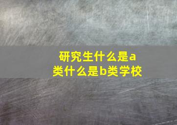 研究生什么是a类什么是b类学校