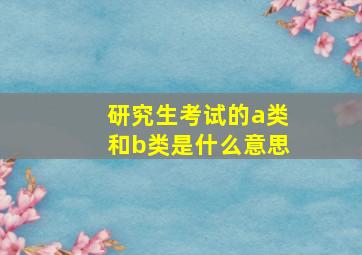 研究生考试的a类和b类是什么意思