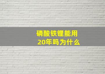 磷酸铁锂能用20年吗为什么