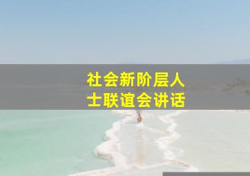 社会新阶层人士联谊会讲话