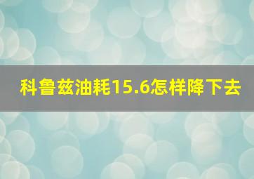 科鲁兹油耗15.6怎样降下去