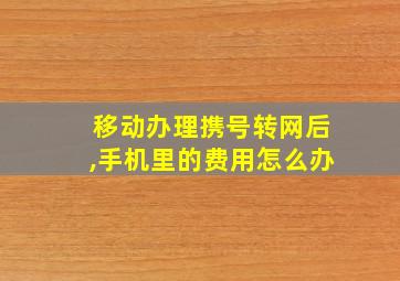 移动办理携号转网后,手机里的费用怎么办