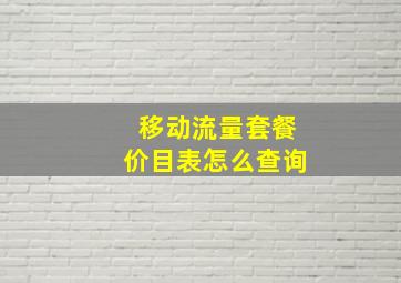 移动流量套餐价目表怎么查询