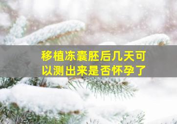 移植冻囊胚后几天可以测出来是否怀孕了