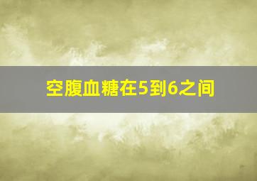 空腹血糖在5到6之间