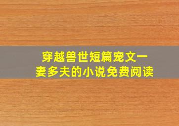 穿越兽世短篇宠文一妻多夫的小说免费阅读