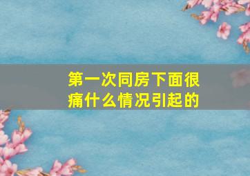 第一次同房下面很痛什么情况引起的