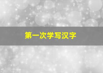 第一次学写汉字