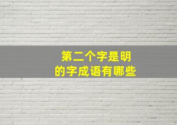 第二个字是明的字成语有哪些