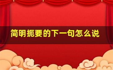 简明扼要的下一句怎么说