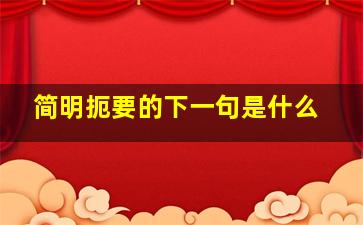 简明扼要的下一句是什么