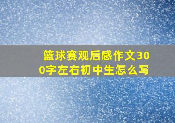 篮球赛观后感作文300字左右初中生怎么写