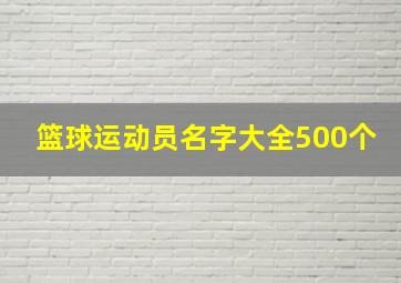 篮球运动员名字大全500个