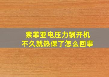 索菲亚电压力锅开机不久就热保了怎么回事