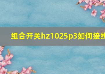 组合开关hz1025p3如何接线