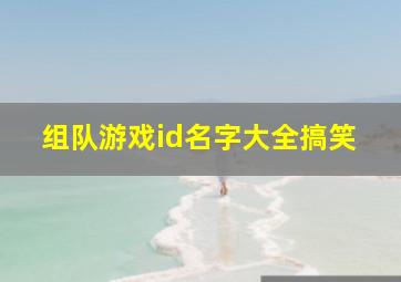 组队游戏id名字大全搞笑