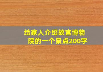 给家人介绍故宫博物院的一个景点200字