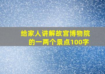 给家人讲解故宫博物院的一两个景点100字