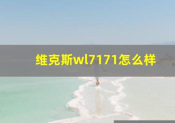 维克斯wl7171怎么样