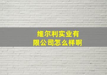 维尔利实业有限公司怎么样啊