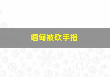 缅甸被砍手指