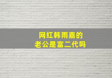 网红韩雨嘉的老公是富二代吗