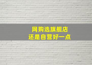 网购选旗舰店还是自营好一点