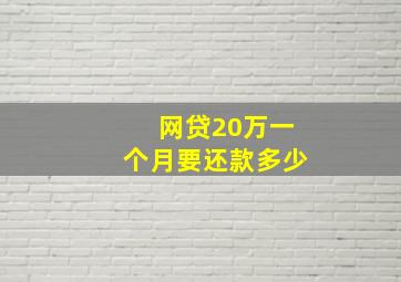 网贷20万一个月要还款多少