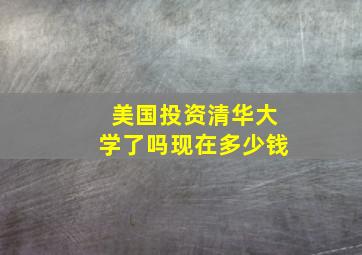 美国投资清华大学了吗现在多少钱